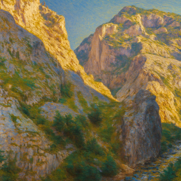 Limestone Gorge near Poncebos, Poncebos, Spain