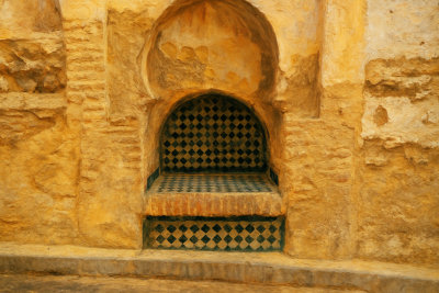 Tiled Fountain Niche in the Medina, Fes, Morocco