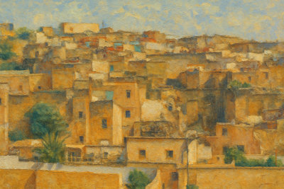 Fes Medina Houses on the Hillside, Fes, Morocco