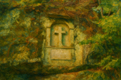 Stone Cross Shrine in the Rock, Hrensko, Czech Republic
