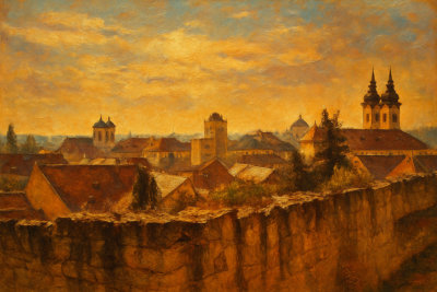 Eger Skyline from the Castle Walls, Eger, Hungary