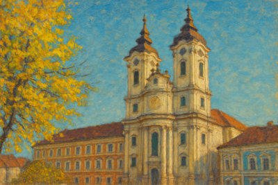Eger Twin-Towered Baroque Church, Eger, Hungary