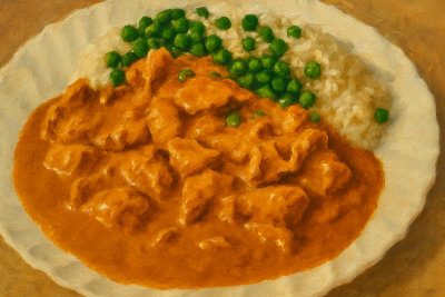 Hungarian Paprika Chicken with Rice, Budapest, Hungary