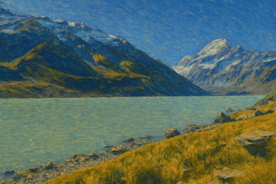 Glacial Lake Below Aoraki, Lake Pukaki, New Zealand