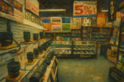 Camera Lens Shop Interior, Tokyo, Japan
