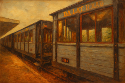 Vintage Da Lat Train Carriages, Da Lat, Vietnam