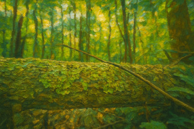 Mossy Log in Kintamani Forest, Kintamani, Indonesia