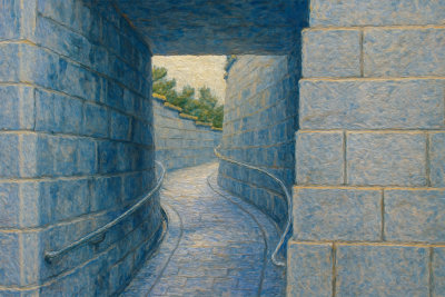Stone Passage Through a Fortress Wall, Seoul, South Korea