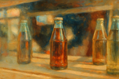 Glass Bottles in Seoul Sunlight, Seoul, South Korea