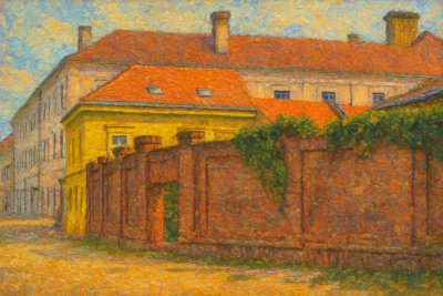 Osijek Old Town Brick Wall, Osijek, Croatia