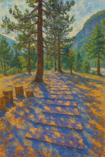 Pine Path in the Theth Valley, Theth, Albania