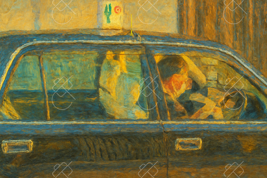 Taxi Driver in Afternoon Light, photographed in Kyoto, Japan