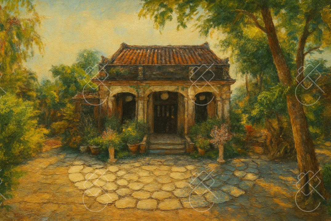 Old House and Stone Courtyard, photographed in Hoi An, Vietnam