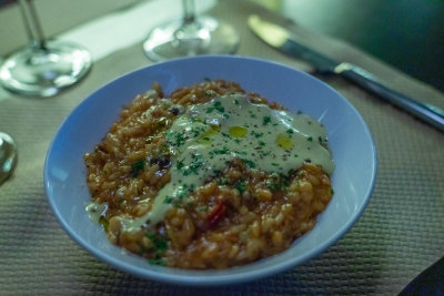 Seafood risotto — Western Europe