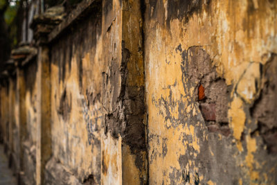 Cracked Ochre Wall, Hanoi, Vietnam