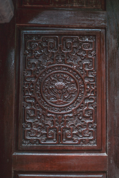 Lotus Carved Door Panel, Ninh Binh, Vietnam