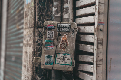 Sticker-Covered Shutter, Seoul, South Korea