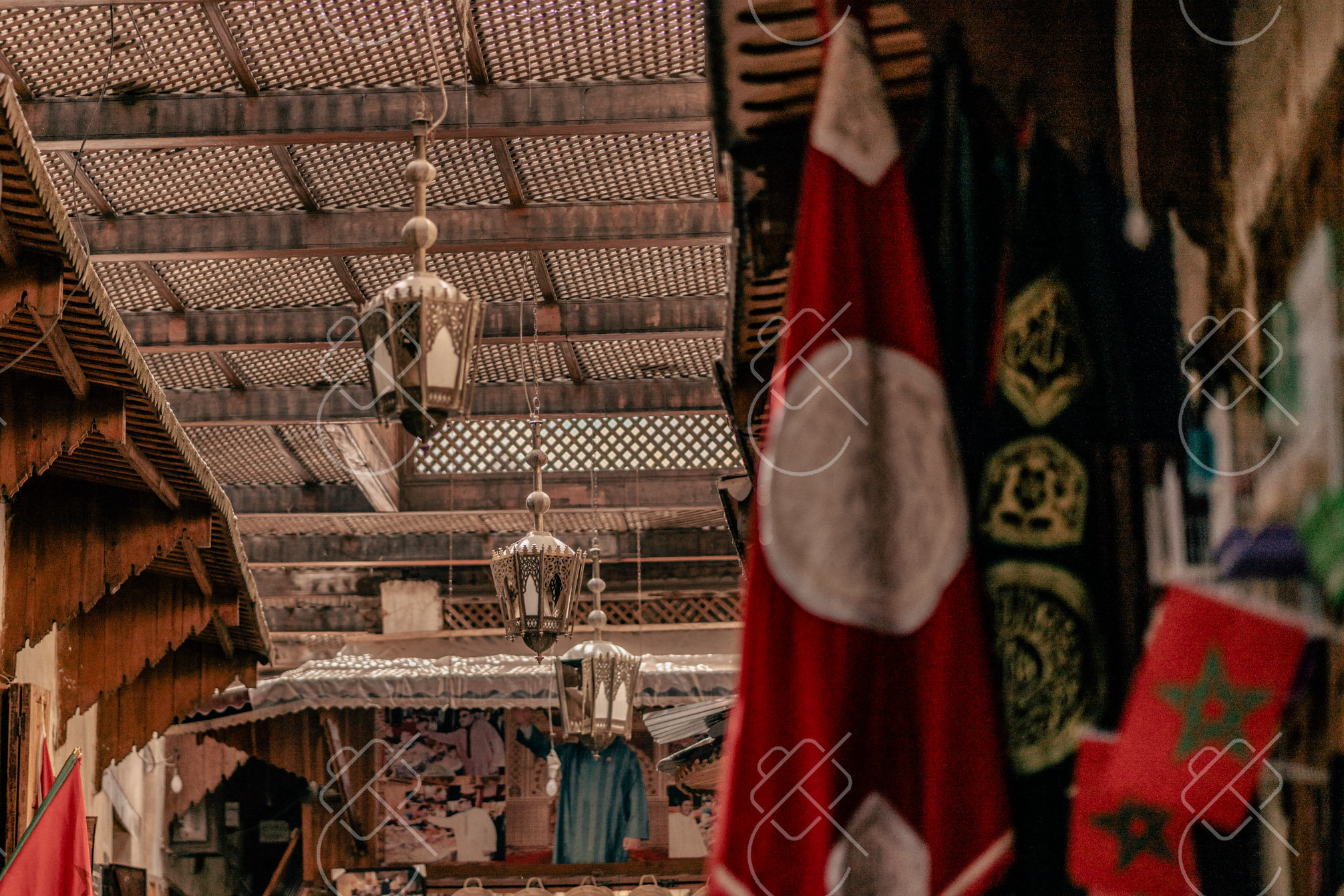 Tanners working hides by hand across the historic rooftop pits of Fes — Fes, fine art travel photography print available from Clever Tourists