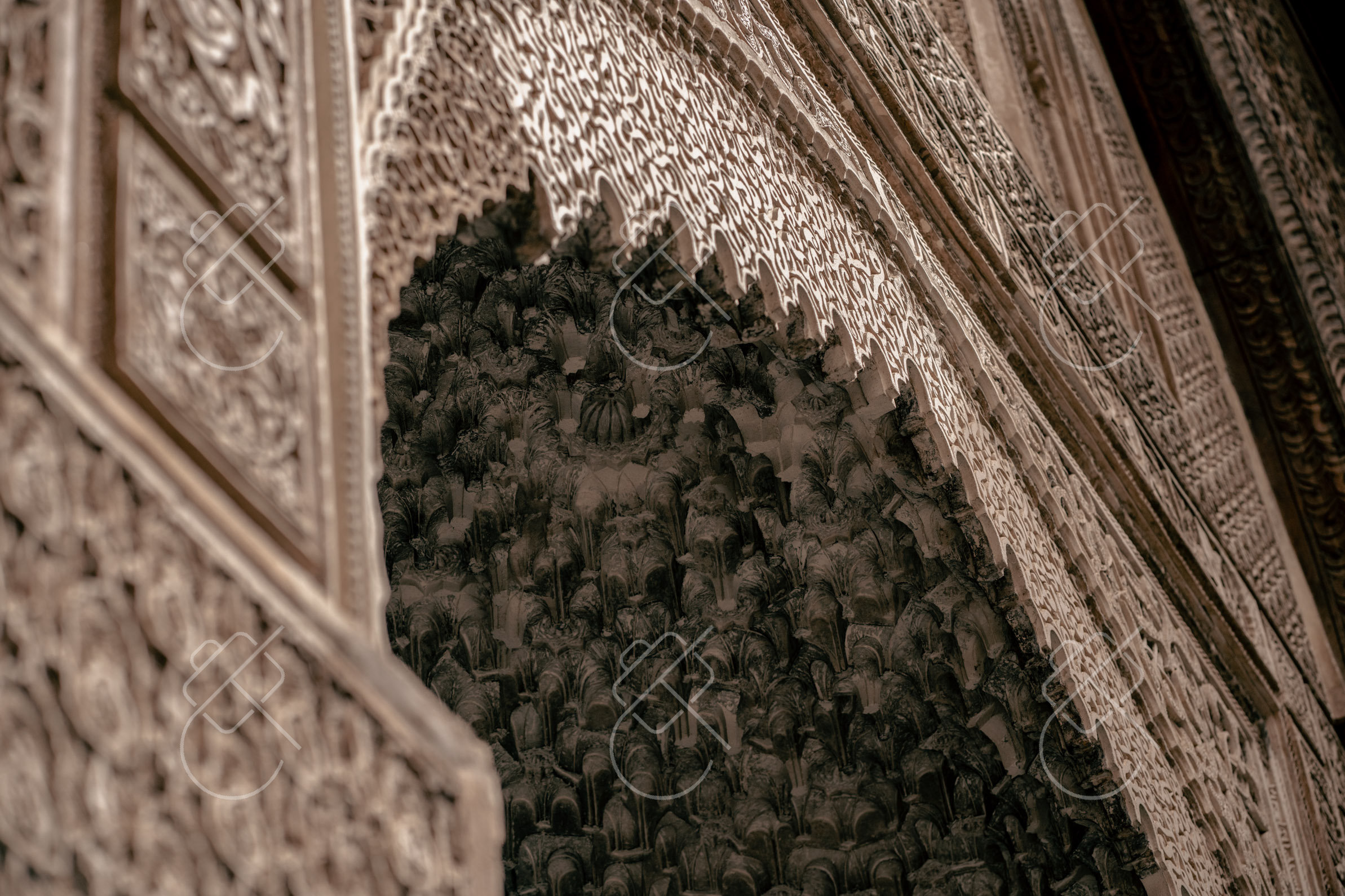Vibrant leather hides drying in the warm sun on medina terraces — Fes, fine art travel photography print available from Clever Tourists