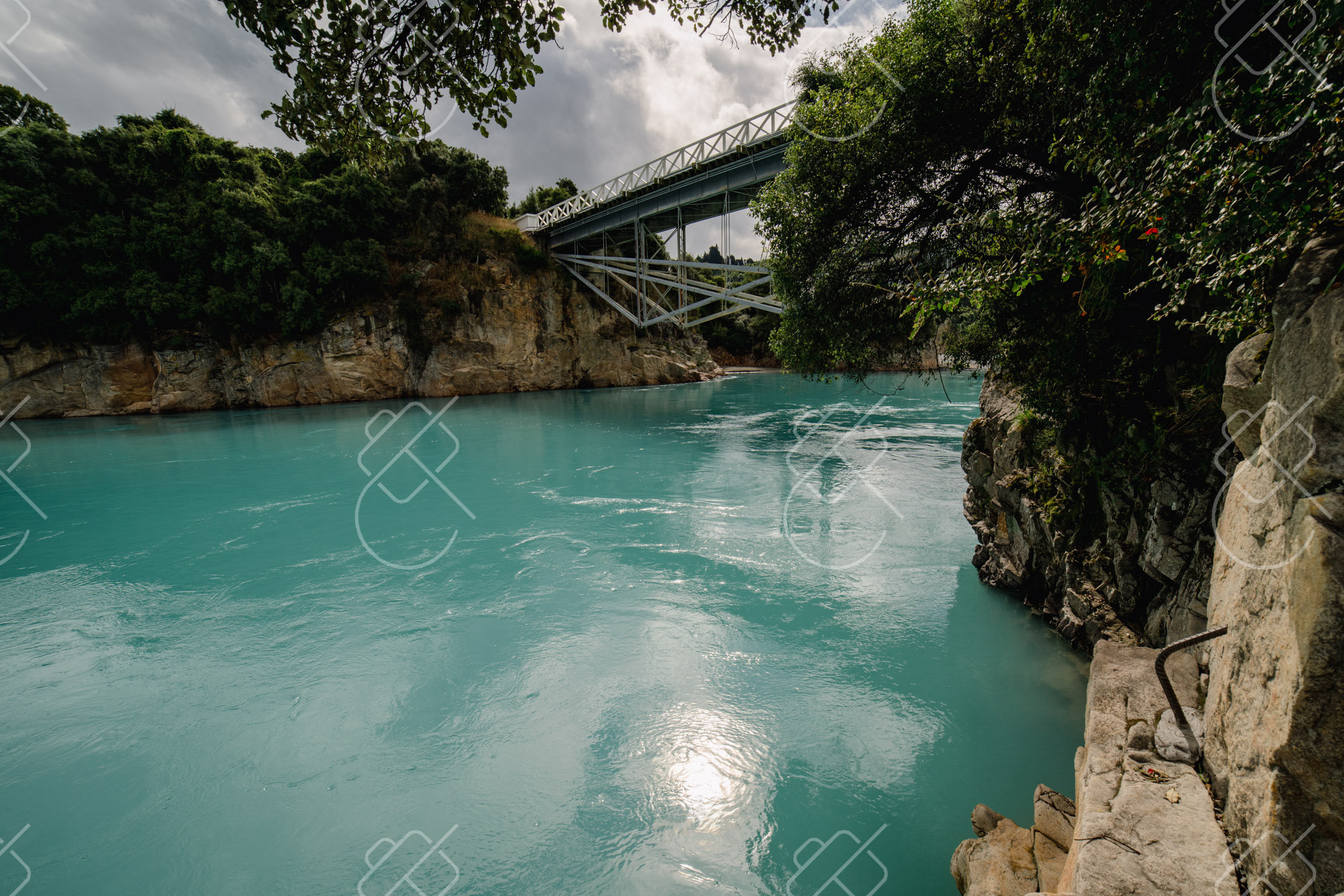 The Rakaia River running turquoise between cliff walls — Rakaia Gorge