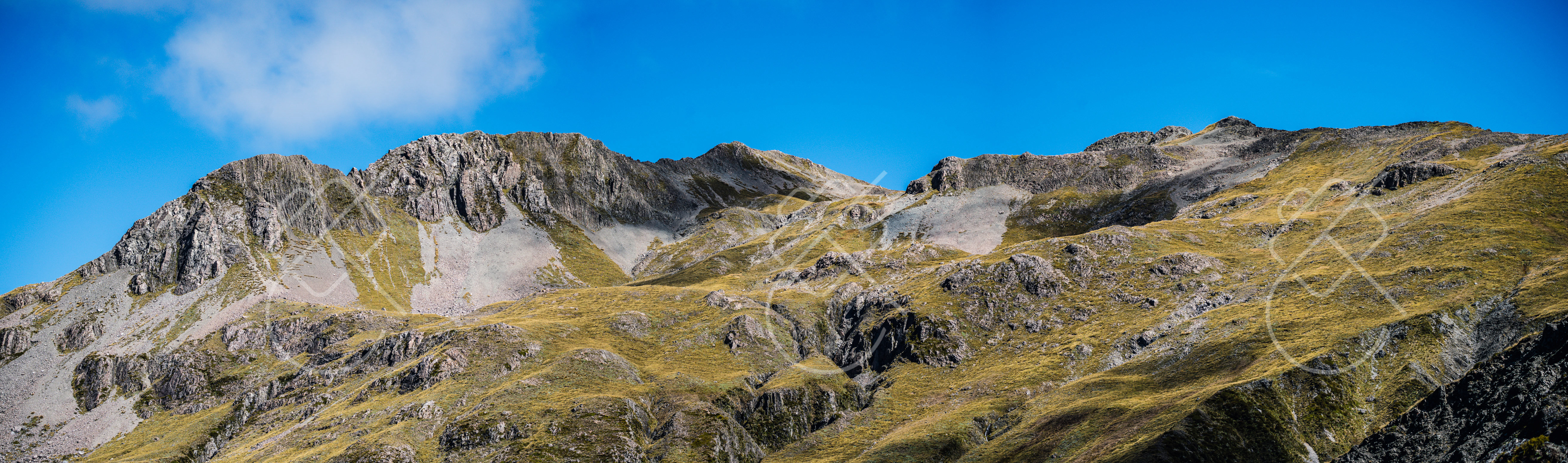 Misty hills above the Little River valley, seen as a panorama — Little River