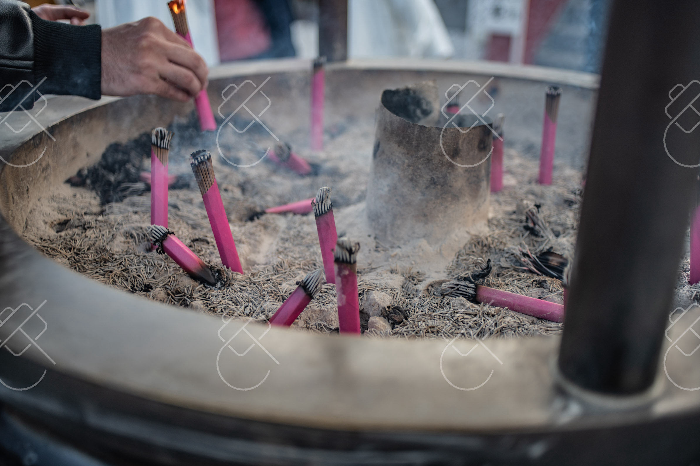Incense smoke rising from the great bronze cauldron in front of Senso-ji temple in Asakusa — Tokyo, fine art travel photography print available from Clever Tourists